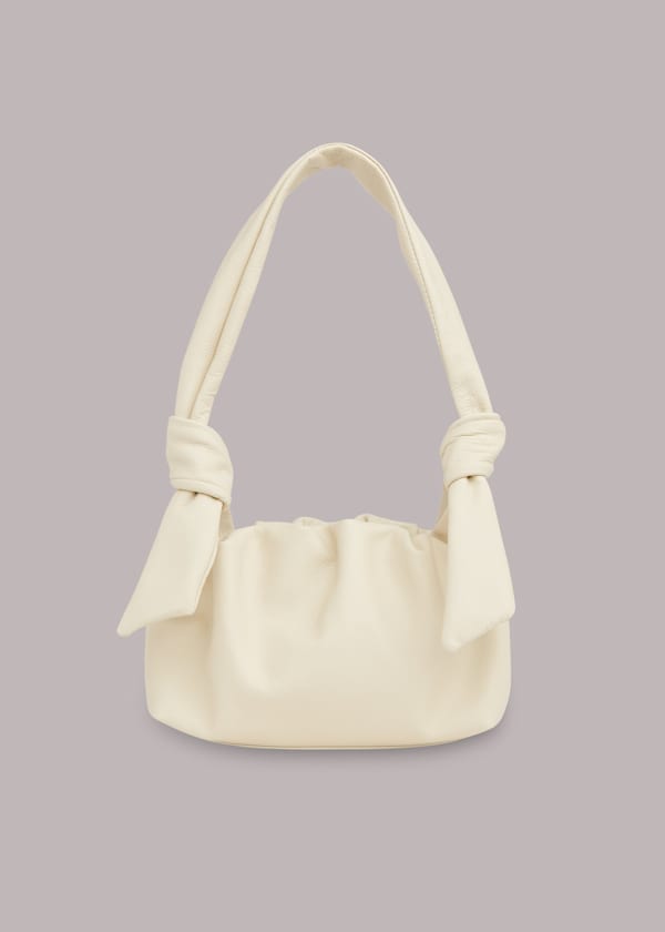 Beige Ravi Ruched Mini Bag