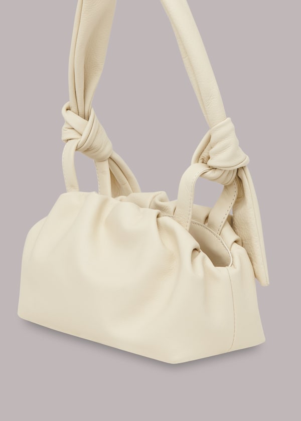 Beige Ravi Ruched Mini Bag