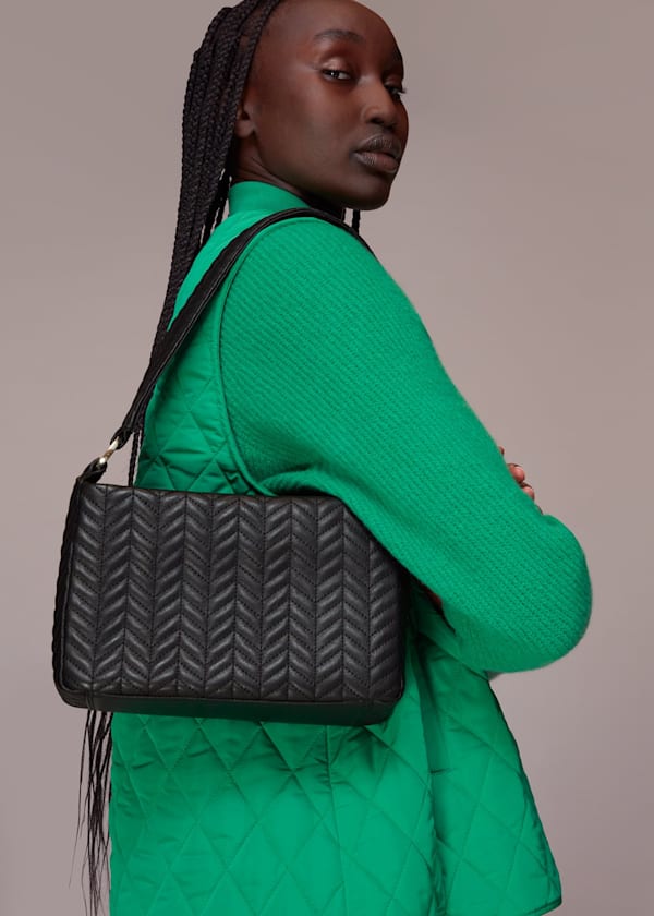 Black Emine Quilted Shoulder Bag