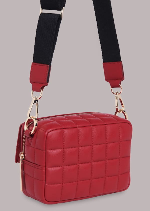 Red Quilted Bibi Crossbody Bag