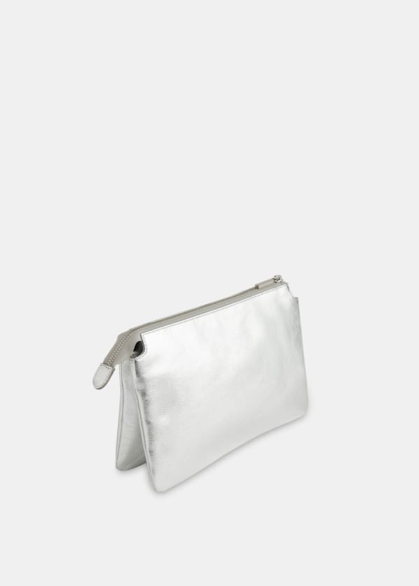 Silver Elita Double Pouch Clutch