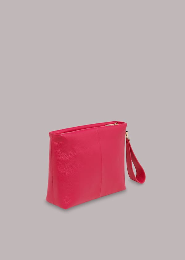 Pink Avah Zip Top Clutch