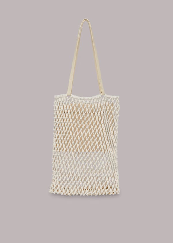 White Chaya Crochet Tote Bag