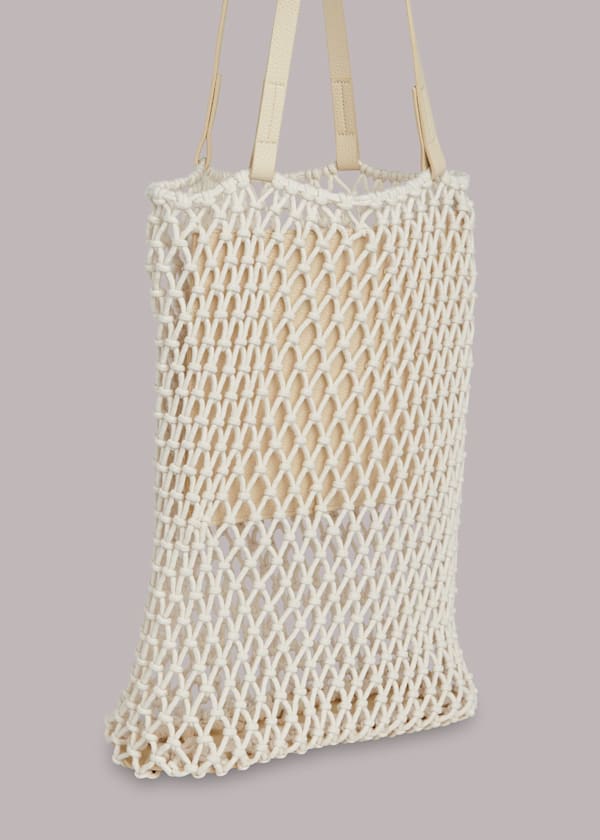 White Chaya Crochet Tote Bag