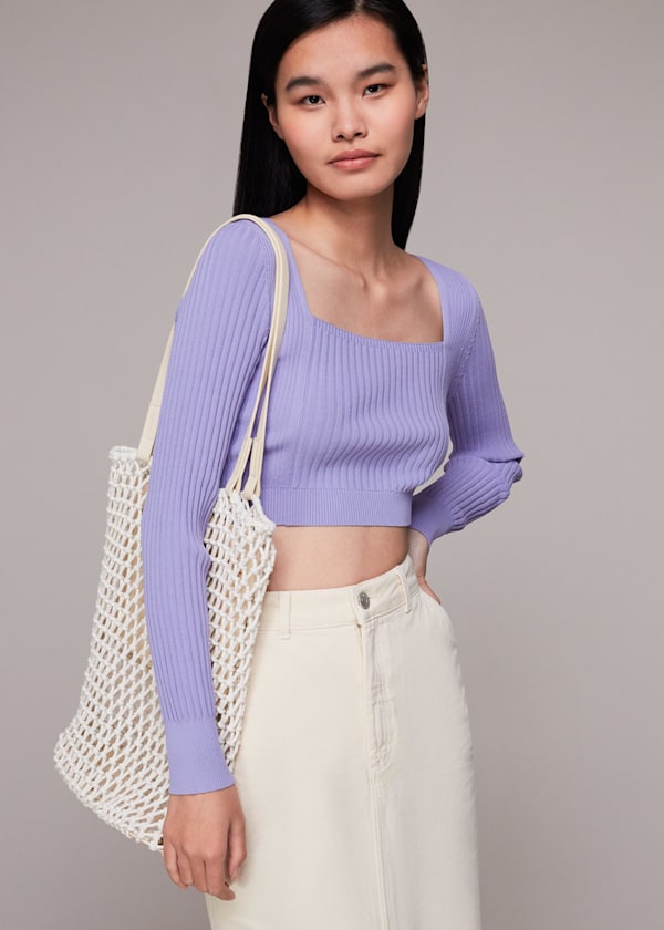 White Chaya Crochet Tote Bag