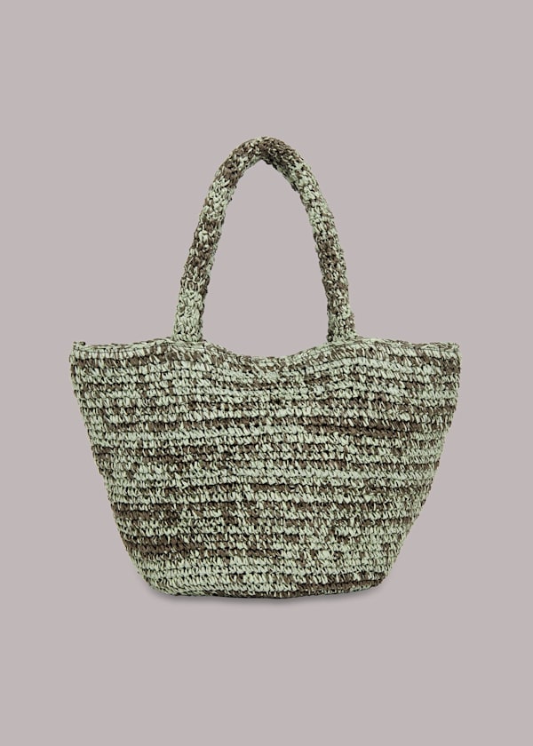 Khaki Renee Paper Weave Tote