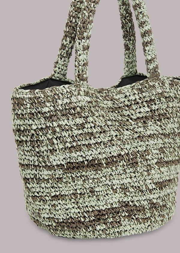 Khaki Renee Paper Weave Tote