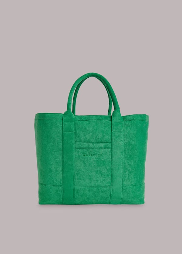 Green Penny Oversized Towelling Tote