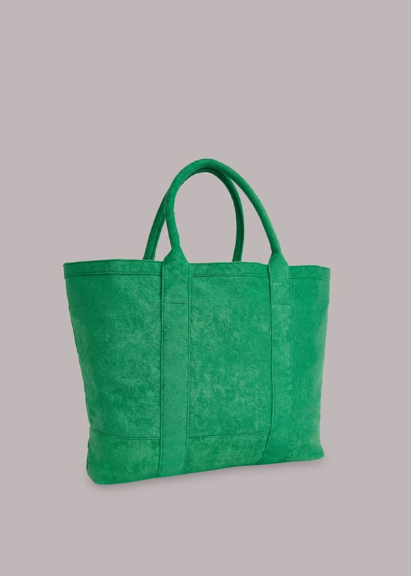Green Penny Oversized Towelling Tote