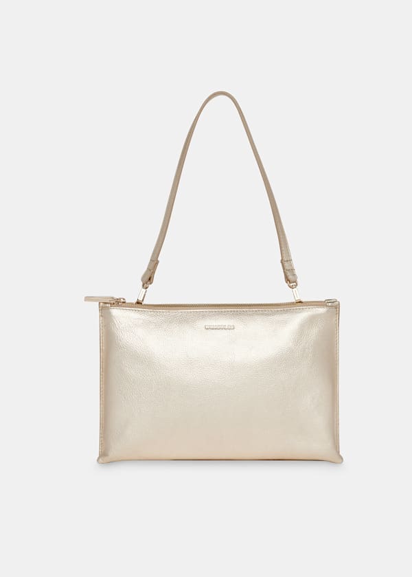Gold Rae Double Pouch Clutch