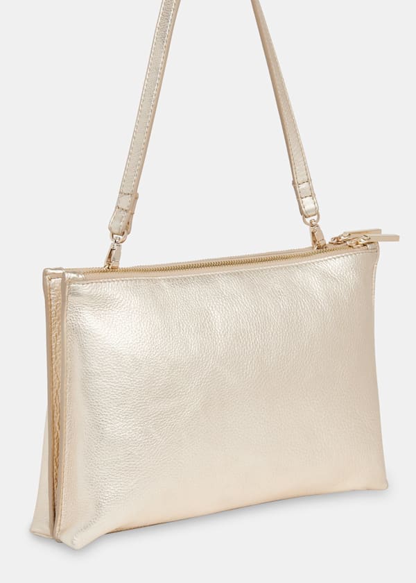 Gold Rae Double Pouch Clutch