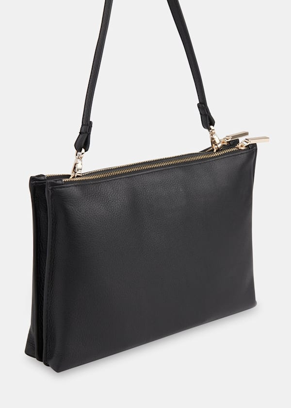 Black Rae Double Pouch Clutch