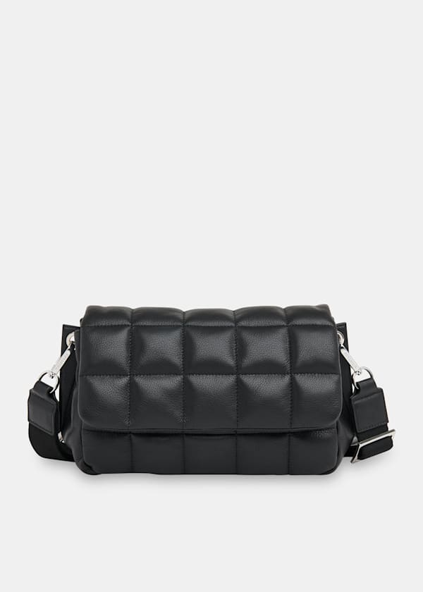 Black Ellis Quilted Crossbody Bag