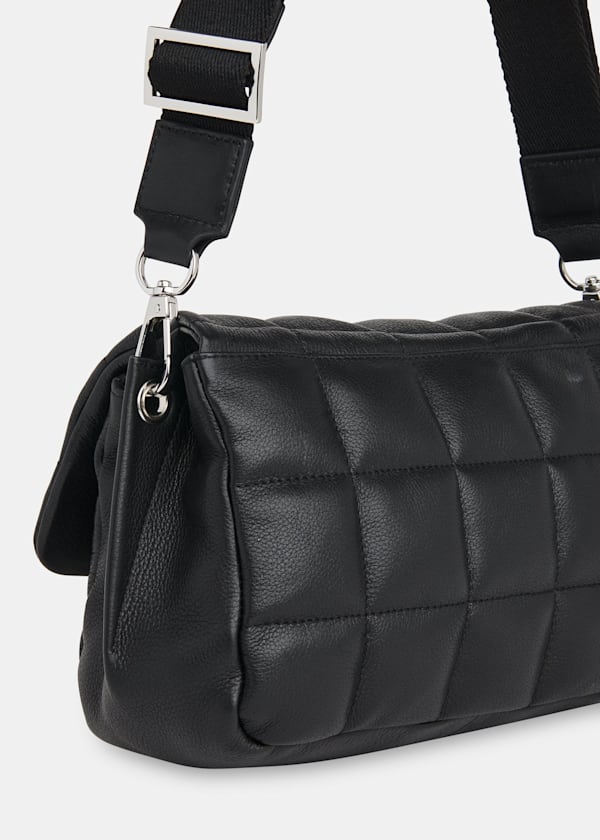 Black Ellis Quilted Crossbody Bag