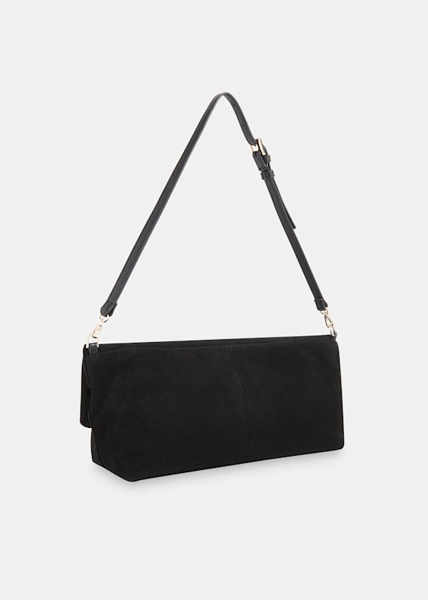 Black Sofia Foldover Baguette Bag