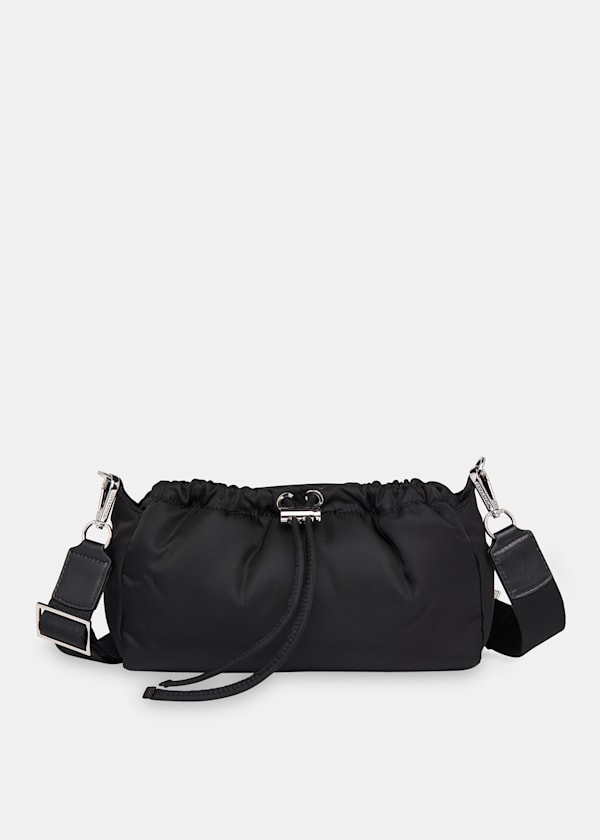 Black Benny Drawstring Crossbody Bag