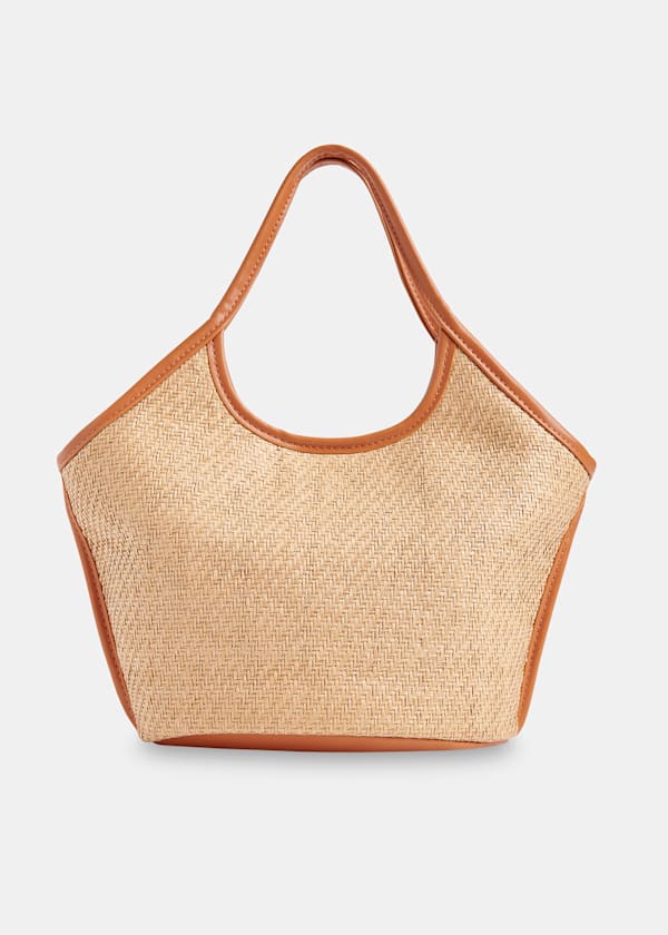 Neutral Toia Mini Straw Tote