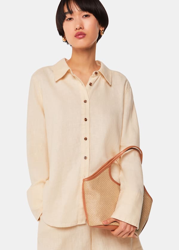 Neutral Toia Mini Straw Tote