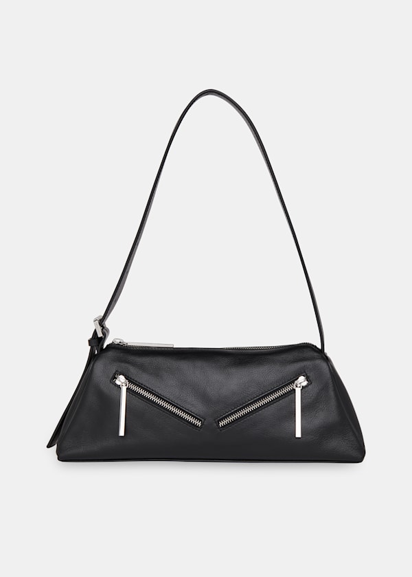 Black Seva Triple Zip Shoulder Bag