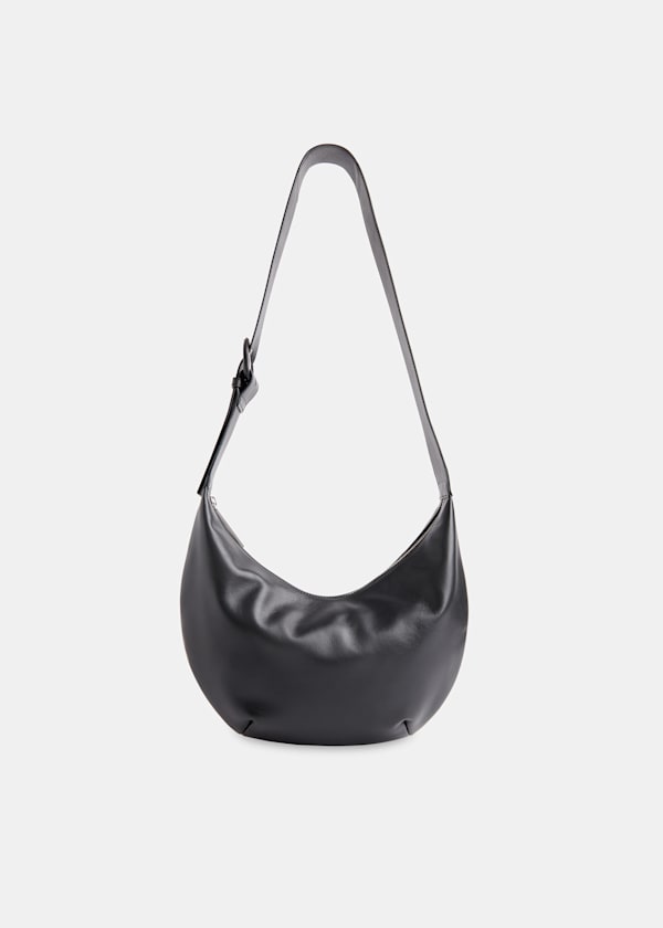 Black Sia Curved Crossbody Bag