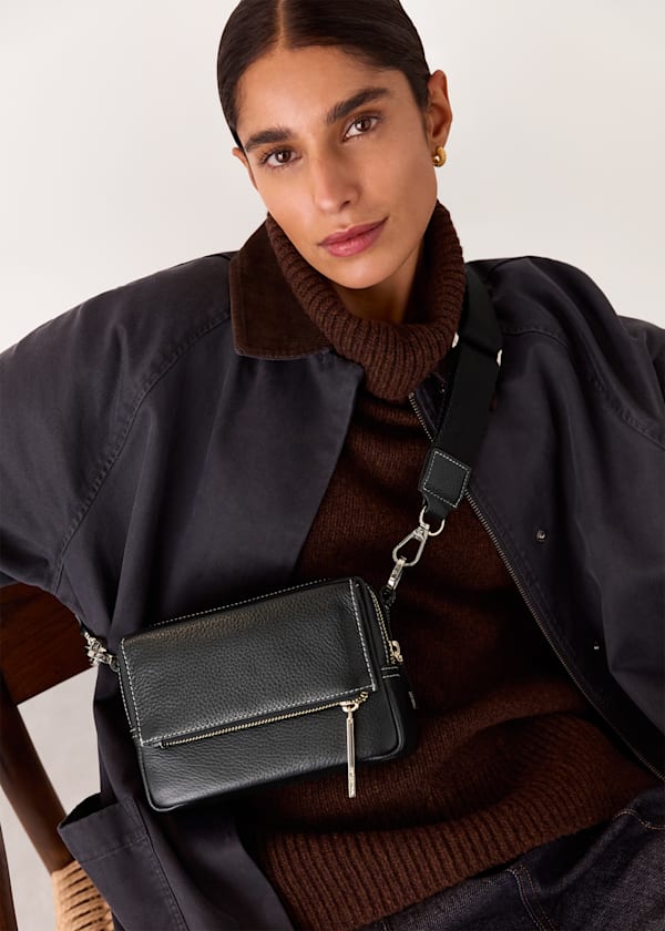 Black Bibi Stitch Crossbody Bag