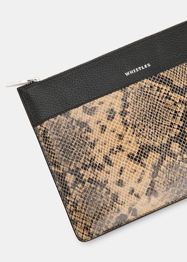 Multicolour Una Snake Panel Pouch