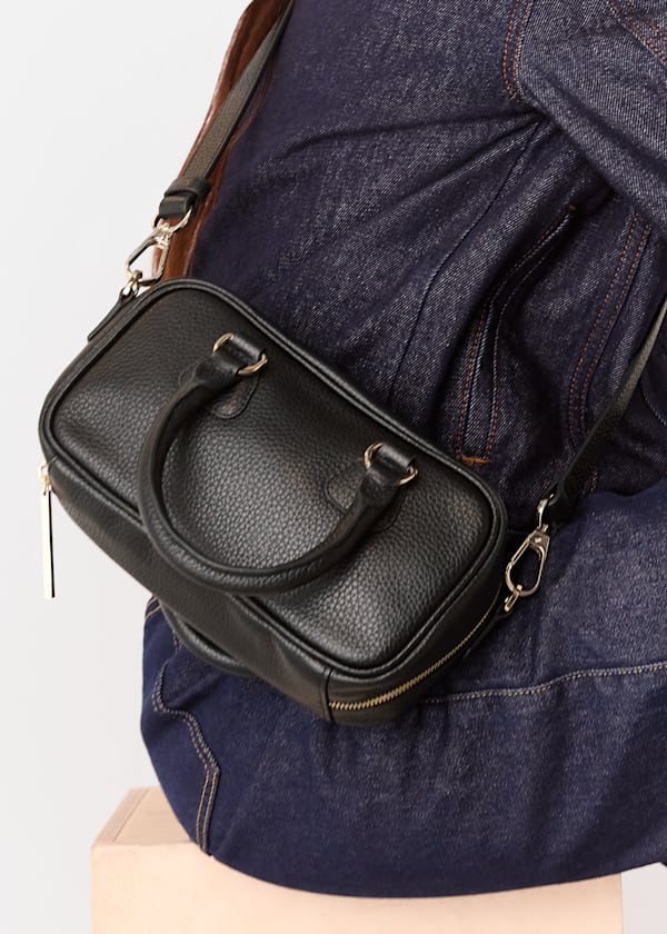 Black Lois Bowling Crossbody Bag