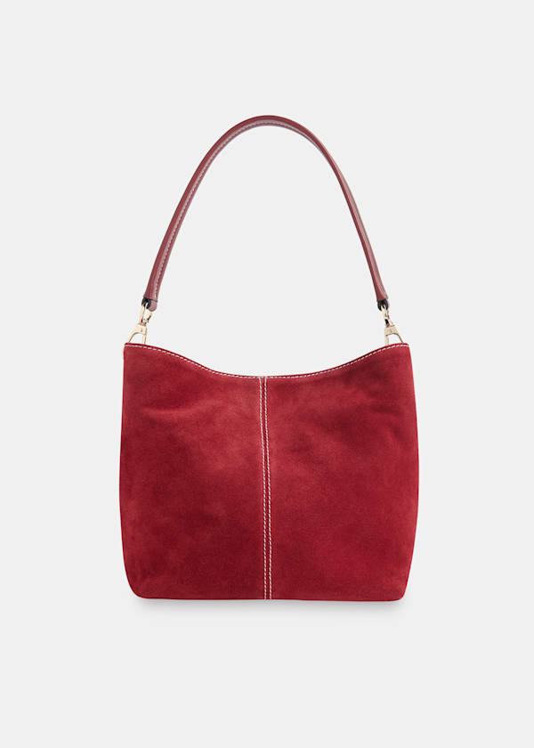 Red Raya Contrast Stitch Small Bag