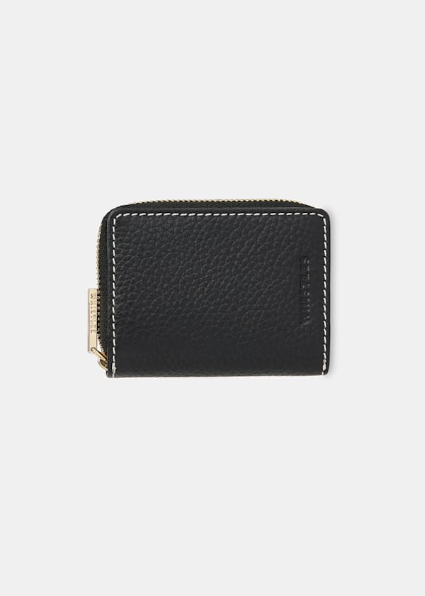 Black Koa Contrast Stitch Purse