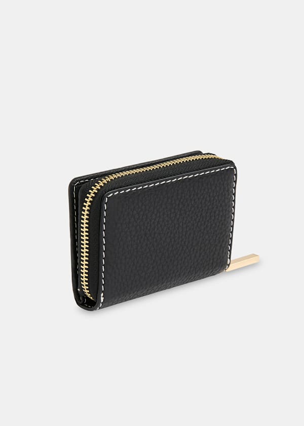 Black Koa Contrast Stitch Purse