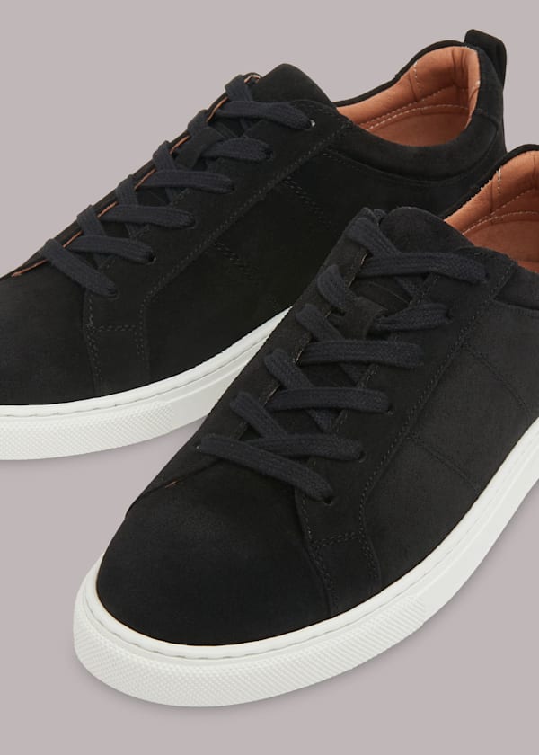 Black Koki Suede Lace Up Trainer