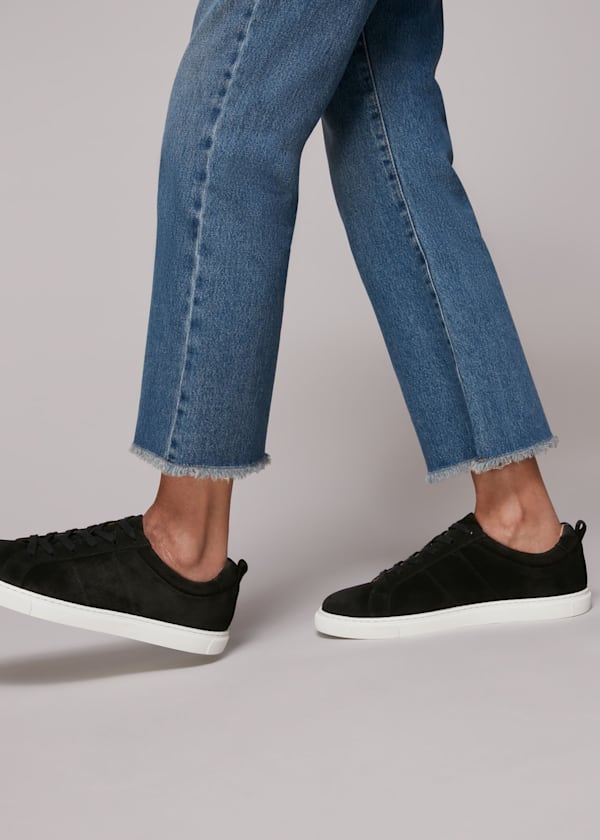 Black Koki Suede Lace Up Trainer