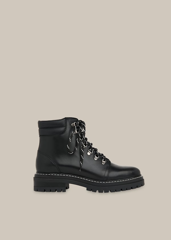 Black Amber Lace Up Boot