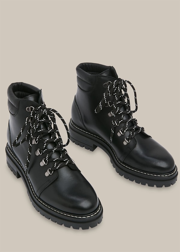 Black Amber Lace Up Boot