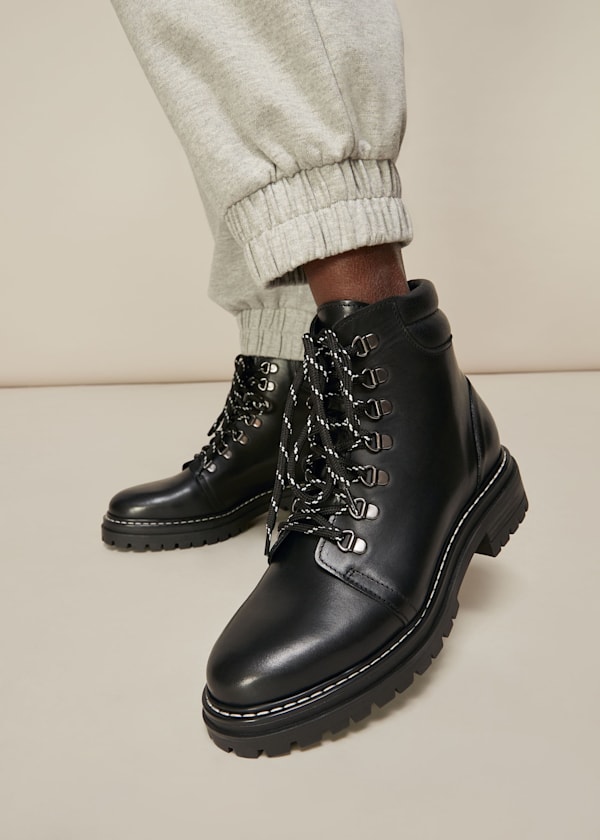 Black Amber Lace Up Boot