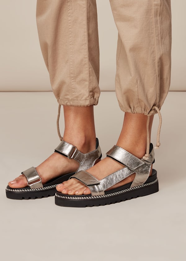 Pewter Noah Sporty Velcro Sandal
