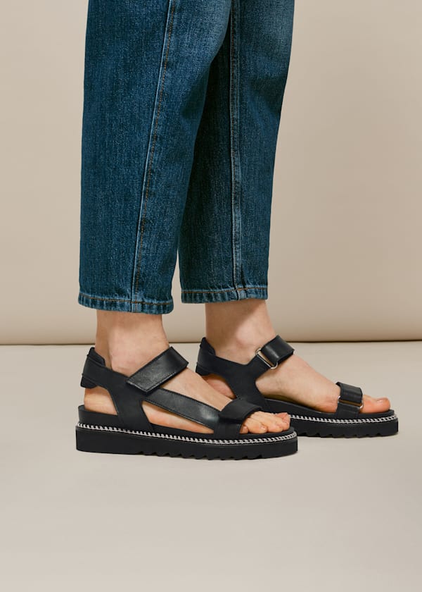 Black Noah Sporty Velcro Sandal