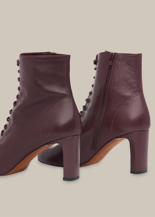 Plum Dahlia Lace Up Boot