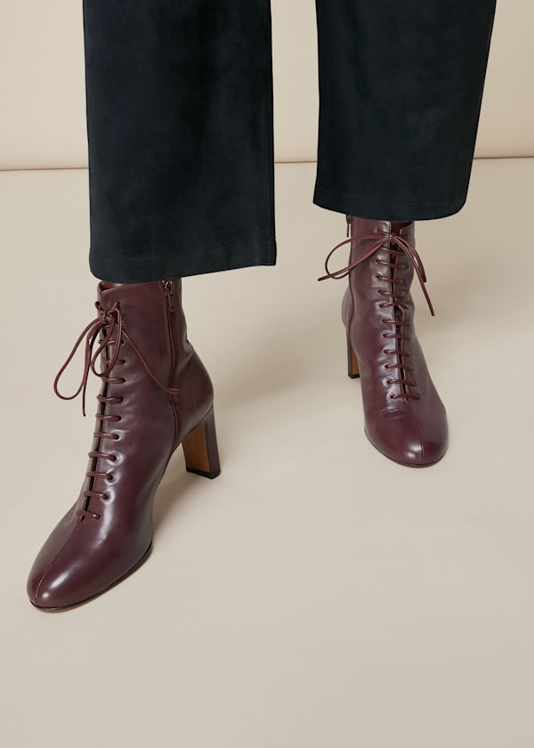 Plum Dahlia Lace Up Boot