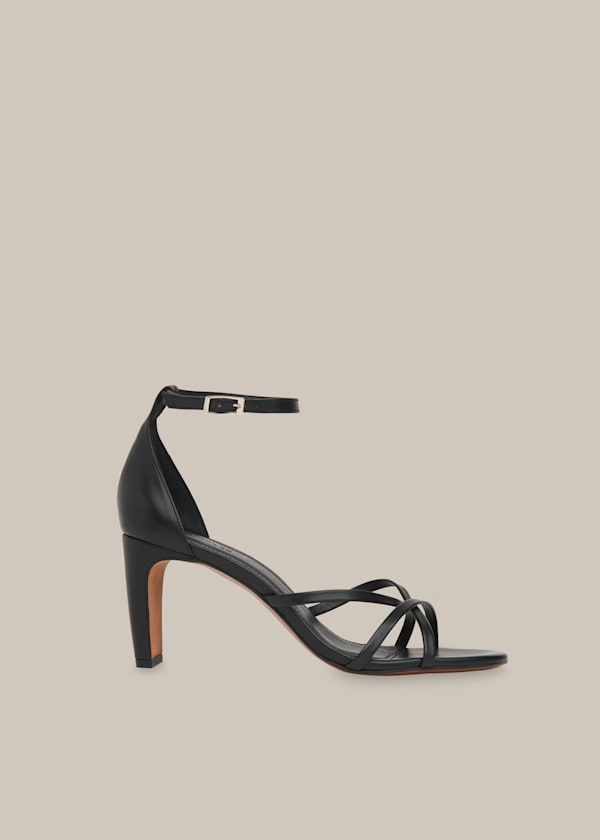 Black Hallie Strappy High Sandal