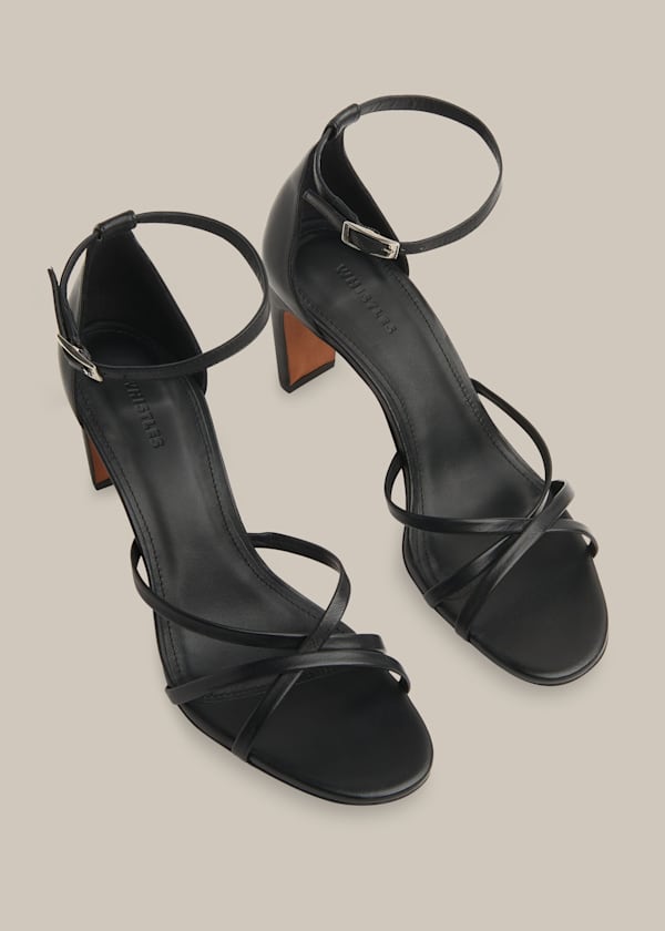 Black Hallie Strappy High Sandal