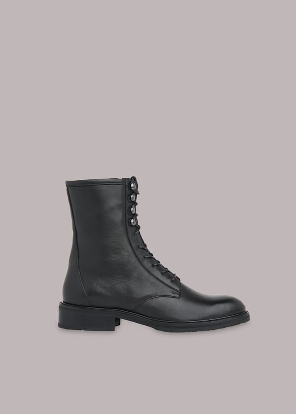 Black Asha Lace Up Boot