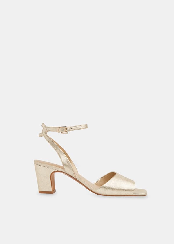 Gold Emerson Block Heel Sandal