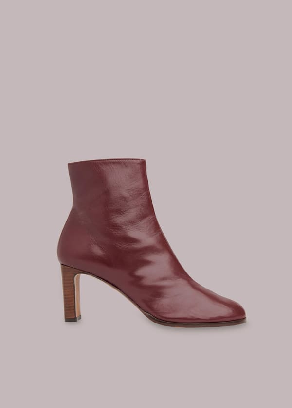 Plum Daphne Heeled Ankle Boot