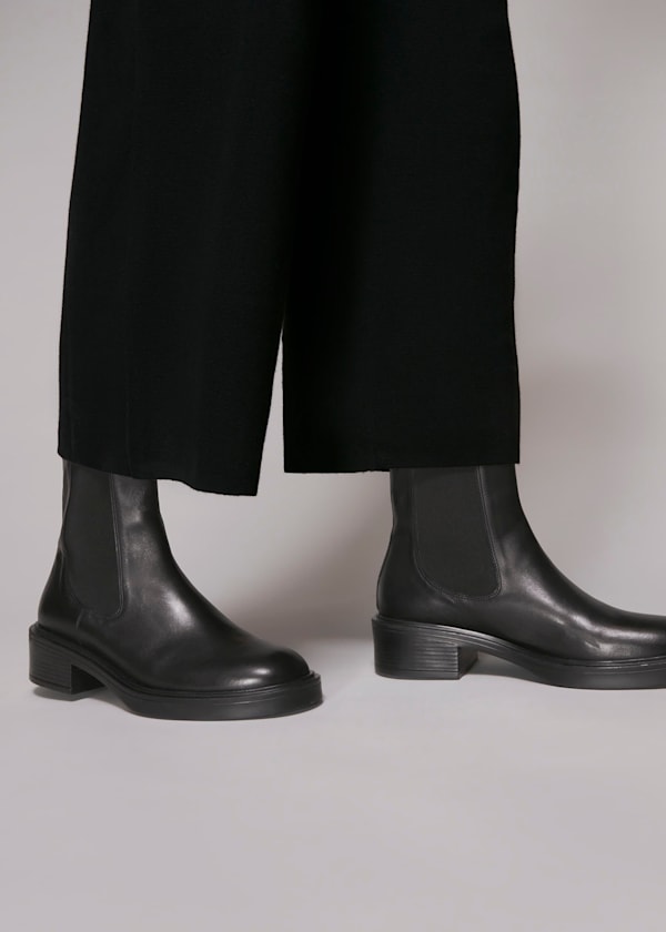 Black Rue Elasticated Chelsea Boot