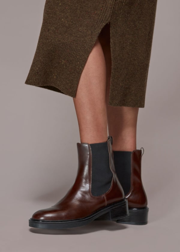 Burgundy Rue Elasticated Chelsea Boot