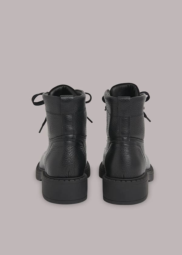 Black Alvis Lace Up Boot