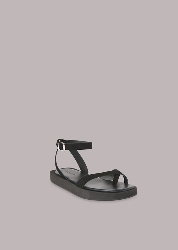 Black Renzo Suede Sandal
