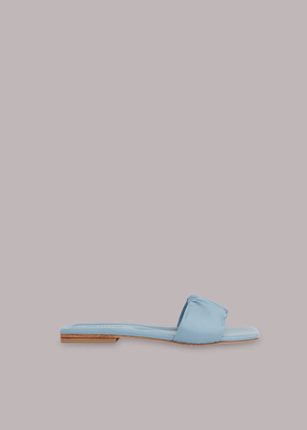 Blue Marla Ruched Slide