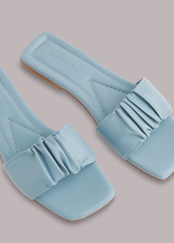 Blue Marla Ruched Slide